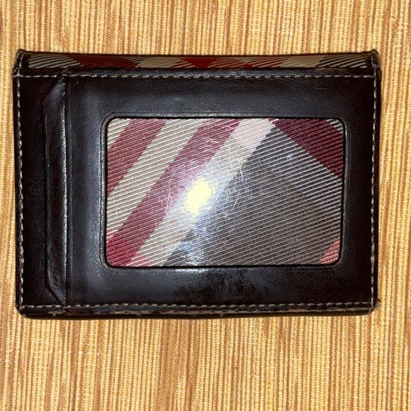 Burberry Blue label Striped Card Holder in Black and Red GUC - Picture 2 of 10